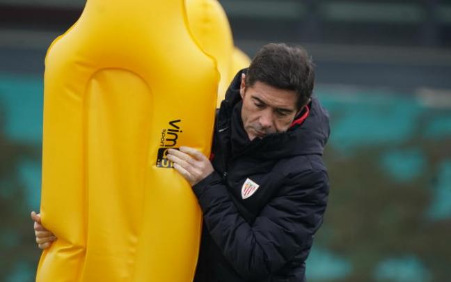 Marcelino García Toral, durante un entrenamiento en Lezama.