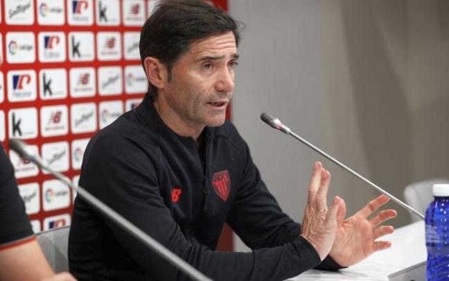 Marcelino durante la rueda de prensa previa al partido del Athletic ante el Grande
