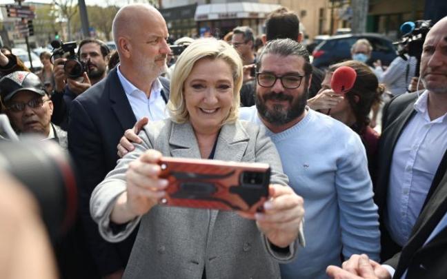 Marine Le Pen durante un acto este viernes en Perpignan.