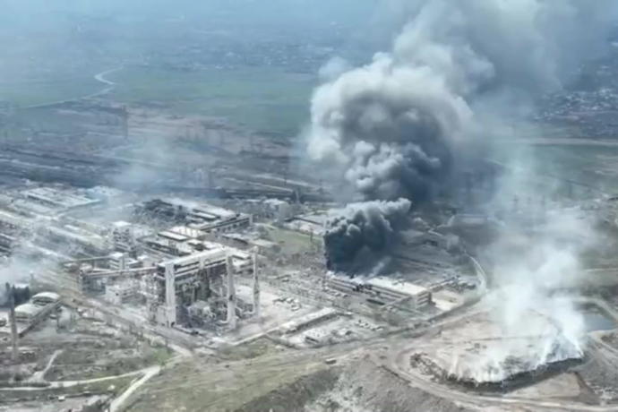 Vista aérea de la planta de Azovstal, fortaleza de la resistencia ucraniana.