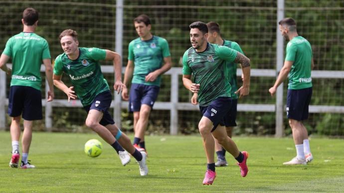 Martín Merquelanz, durante un entrenamiento en Zubieta.