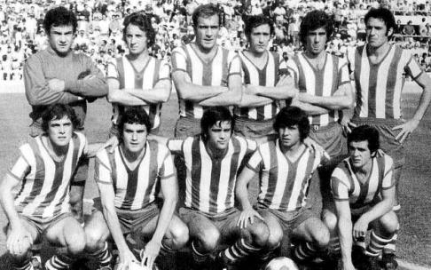 22 de septiembre de 1974. Estadio Ramón de Carranza. Cádiz-Deportivo Alavés (4-0). De pie (izda. a dcha.): Bidaurrazaga, Español, Montejo, Tella, Arana y Ciaurriz. Agachados (izda. a dcha.): Cruz, Gabriel Uriarte, 'Uriona', Gómez y Frechilla. 22 de septiembre de 1974. Estadio Ramón de Carranza. Cádiz-Deportivo Alavés (4-0). De pie (izda. a dcha.): Bidaurrazaga, Español, Montejo, Tella, Arana y Ciaurriz. Agachados (izda. a dcha.): Cruz, Gabriel Uriarte, 'Uriona', Gómez y Frechilla.