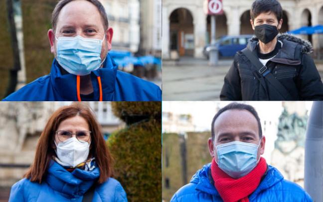 De izquierda a derecha y de arriba a abajo, Raúl Vallejo, Almudena Sáenz de Lafuente, María José García y Javier García.