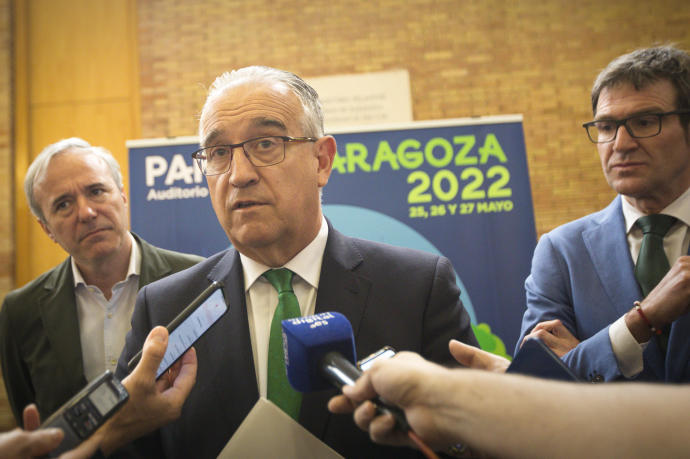 Maya realiza declaraciones a los medios en Zaragoza