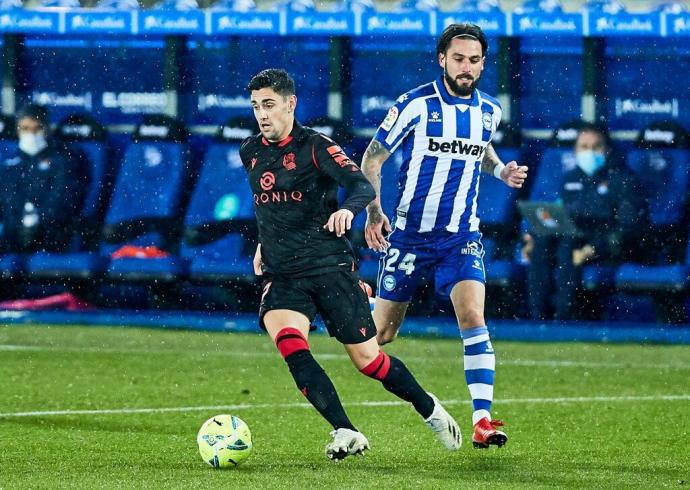 Martín Merquelanz, en un partido con la txuri-urdin en Vitoria.