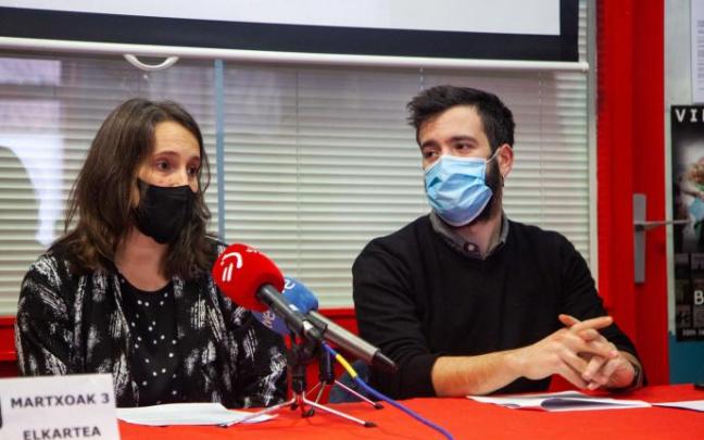 Nerea Martínez y Josu Santamarina, durante la presentación de las conclusiones este jueves. Nerea Martínez y Josu Santamarina, durante la presentación de las conclusiones este jueves.