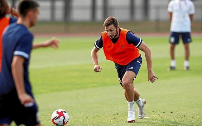 Jon Moncayola, en un entrenamiento de la Selección Jon Moncayola, en un entrenamiento de la Selección
