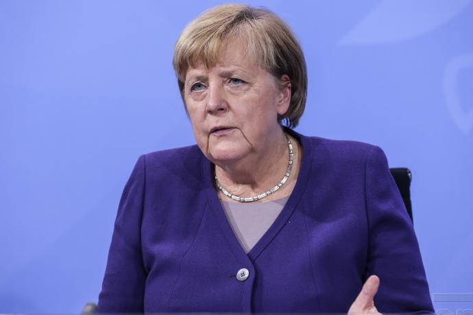 Angela Merkel, durante su rueda de prensa.