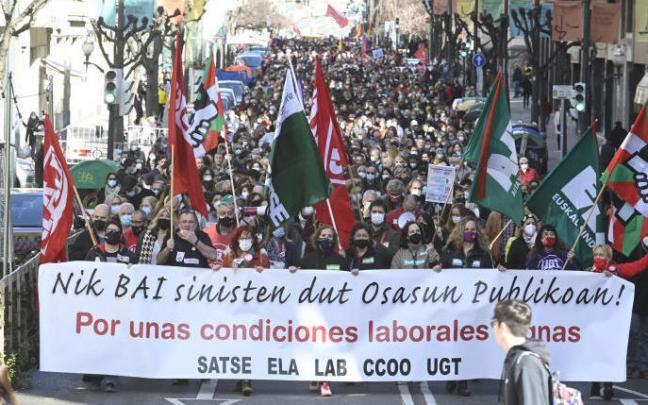 Imagen de archivo de una manifestación convocada por los sindicatos.