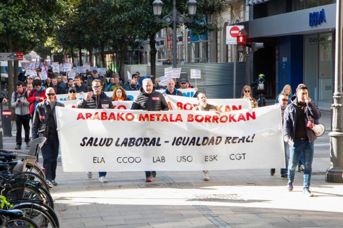 Manifestación del sector del metal para pedir un convenio digno