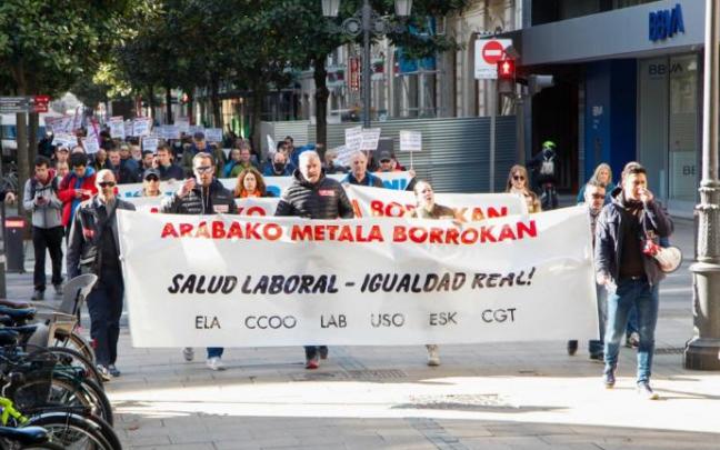 Manifestación del sector del metal para pedir un convenio digno