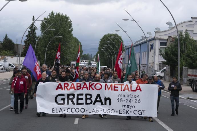 Movilización durante la jornada de huelga del Metal alavés del pasado martes.