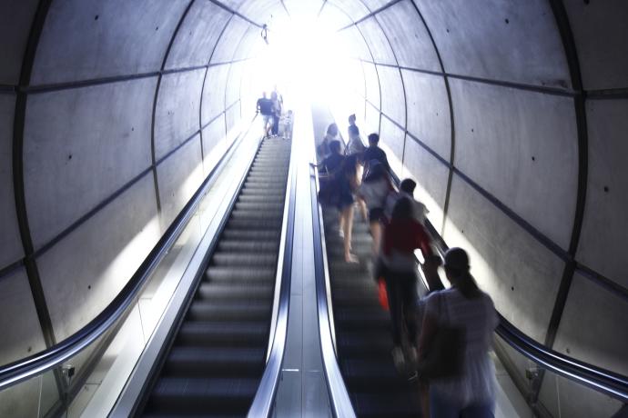 Usuarios de metro Bilbao.