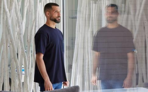 Miguel Ángel Moya, en la entrevista concedida a los medios del club.