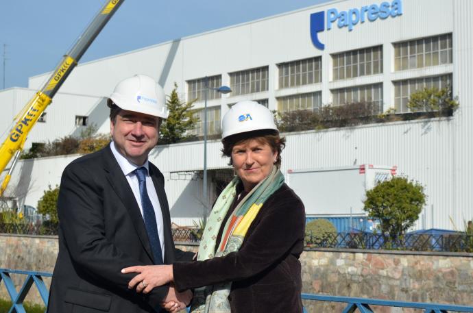 Miguel Sánchez, presidente de Papresa, y María Luisa Guibert, directora de Algeposa.