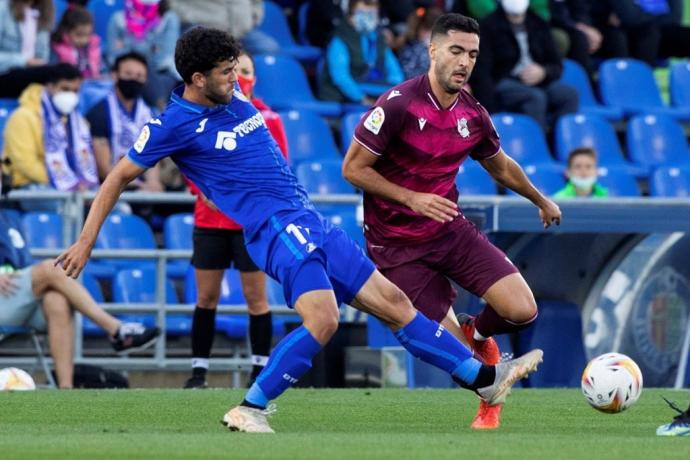 Mikel Merino, durante el partido jugado contra el Getafe.