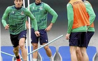 Oyarzabal, durante un entrenamiento en Zubieta.