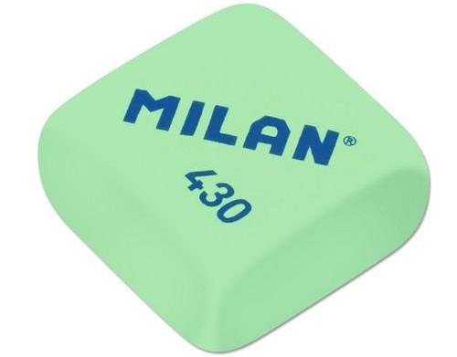 Una goma de borrar Milan 430 en color verde.
