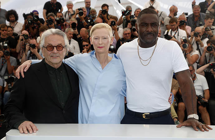 George Miller, Tilda Swinton e Idris Elba en Cannes.