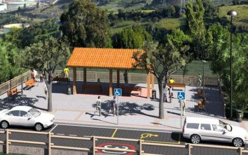 Infografía de la nueva zona de estancia y mirador que se construirá en el vial.