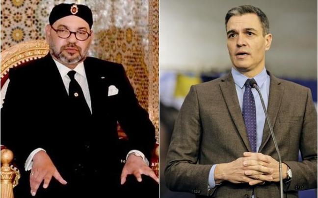 Mohamed VI y Pedro Sánchez.