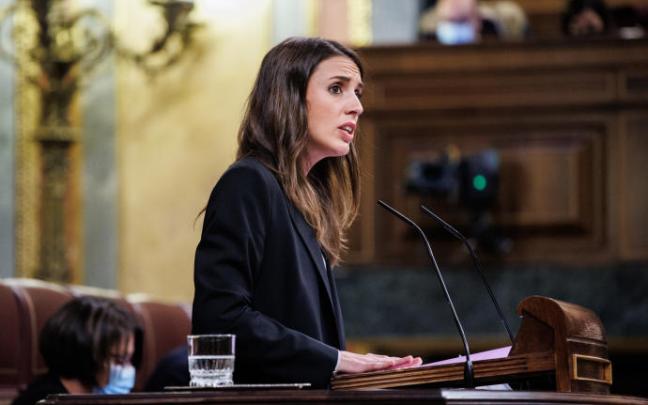 La ministra de Igualdad, Irene Montero, durante el pleno del Congreso La ministra de Igualdad, Irene Montero, durante el pleno del Congreso