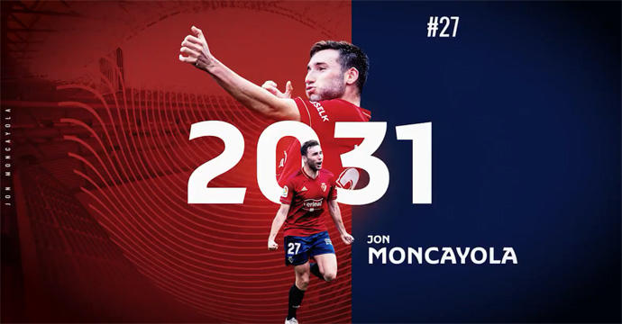 Osasuna ha anunciado la renovación de Moncayola con un vídeo en sus redes sociales.