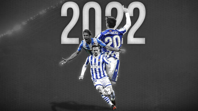 Imagen con la que la Real Sociedad ha celebrado la ampliación de contrato con Nacho Monreal