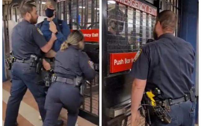 Dos capturas del vídeo del incidente. Dos capturas del vídeo del incidente.