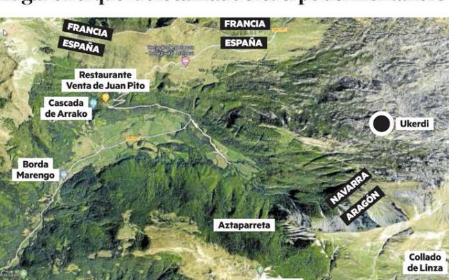 Lugar donde fue hallado el montañero