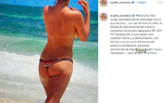 La foto de la supuesta Mariló Montero, con la respuesta de la estellesa. La foto de la supuesta Mariló Montero, con la respuesta de la estellesa.