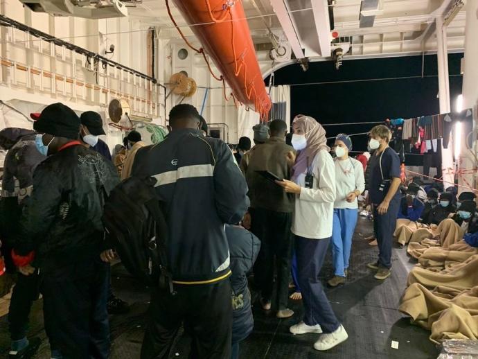 Imagen tomada a bordo del barco 'Geo Barents' de Médicos sin Fronteras