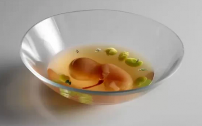 La creación gastronómica del chef Aduriz que simula un embrión humano.