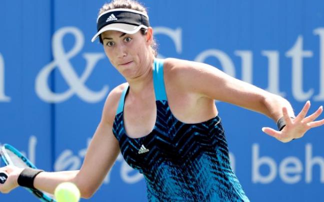 Garbiñe Muguruza en un momento del partido. Garbiñe Muguruza en un momento del partido.