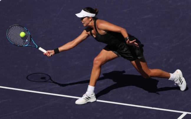 Garbiñe Muguruza, durante su enfrentamiento contra Ajla Tomljanovic. Garbiñe Muguruza, durante su enfrentamiento contra Ajla Tomljanovic.