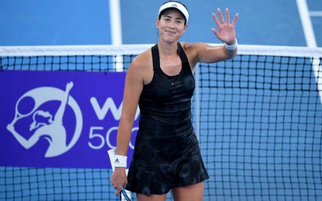 Garbiñe Muguruza tras su victoria sobre Alexandrova Garbiñe Muguruza tras su victoria sobre Alexandrova