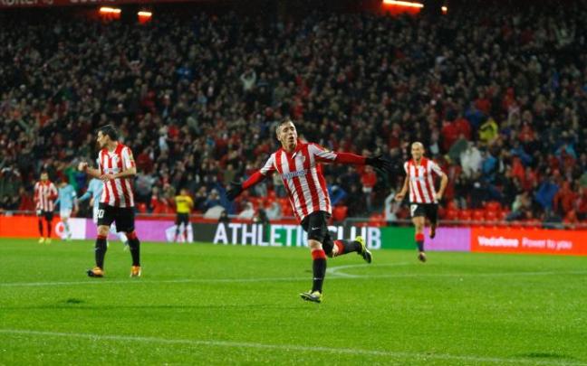 Muniain celebrando el gol anotado en aquel encuentro. Muniain celebrando el gol anotado en aquel encuentro.