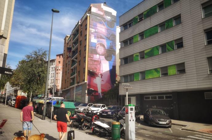 Uno de los murales que se pueden contemplar en las calles de Bilbao