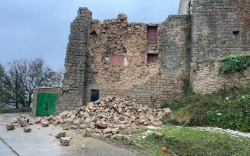 Parte de la muralla que ha colapsado