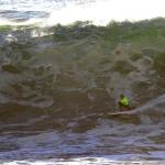 Natxo González, en plena acción durante la jornada de ayer en Punta Galea.