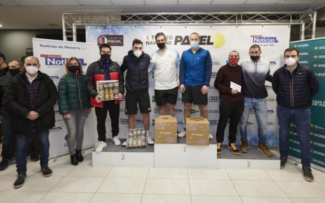 Podio de la Primera División masculina, como ganadores Iñaki Unzué y Eneko Rabiot.