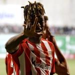 Nico Williams celebrando un gol. Nico Williams celebrando un gol.