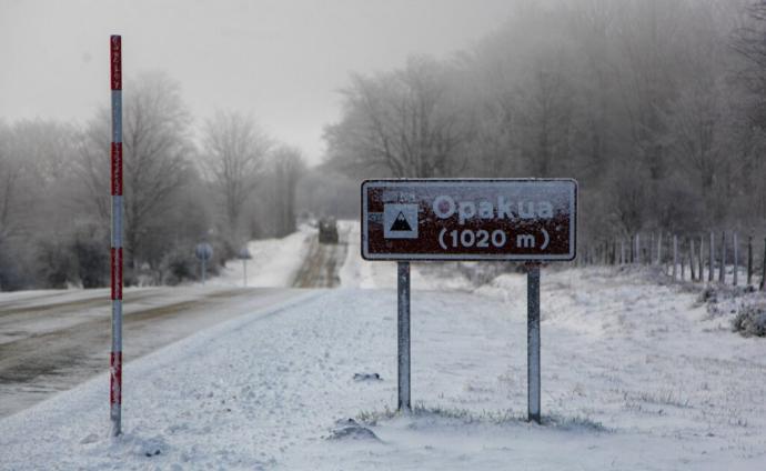 Nieve en Opakua, hoy.