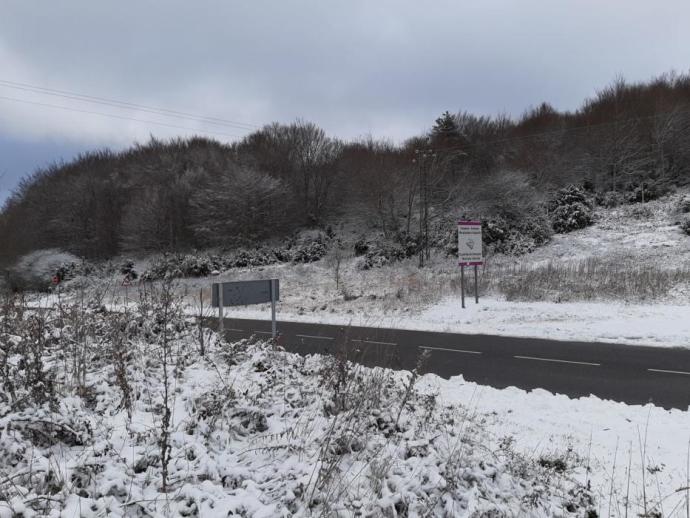 Nieve en las carreteras alavesas