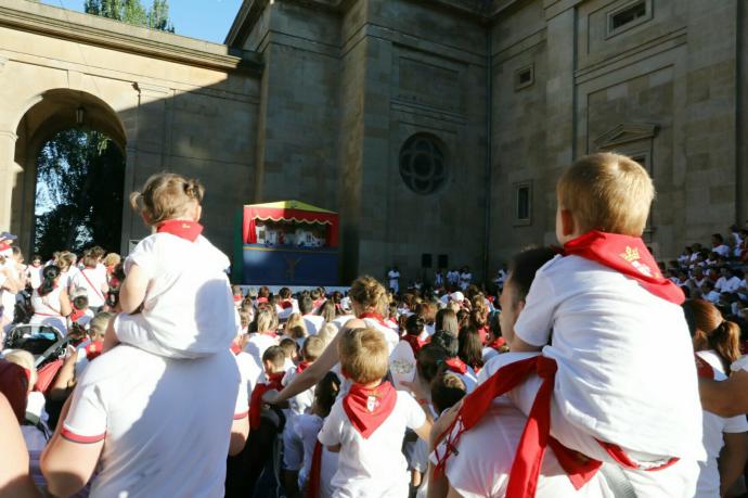 Niños durante los últimos Sanfermines.