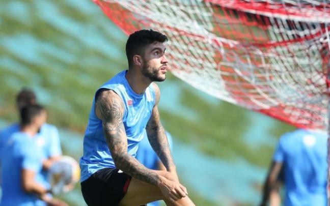 Unai Nuñez, en un entrenamiento en Lezama. Unai Nuñez, en un entrenamiento en Lezama.