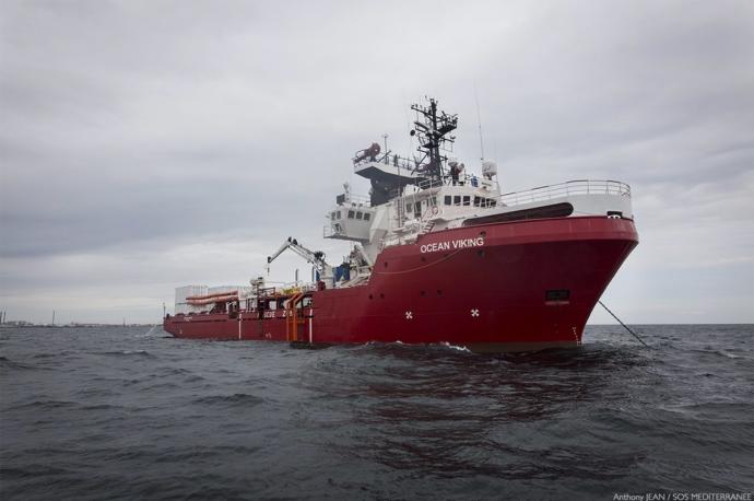 Barco Ocean Viking de la ONG Sos Mediterranée