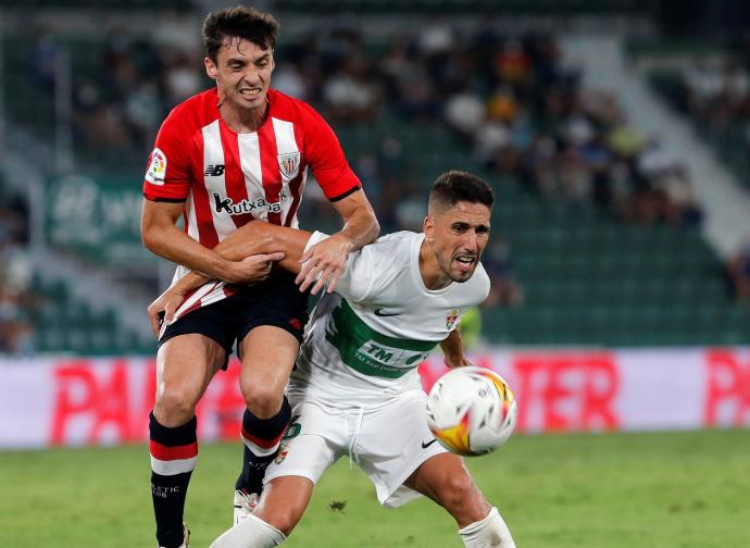 Oier Zarraga, en el partido ante el Elche.