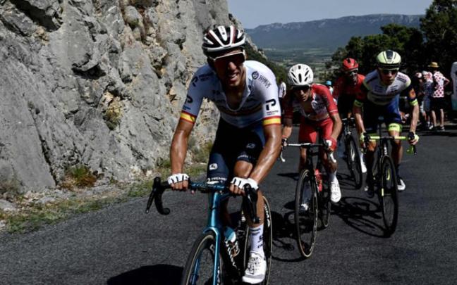 Omar Fraile rueda durante la pasada Vuelta. Omar Fraile rueda durante la pasada Vuelta.