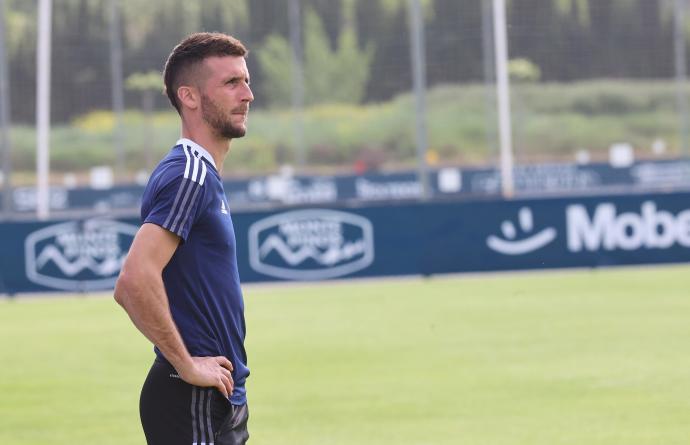 Oier, en el entrenamiento de Tajonar